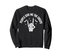 Funny Halloween People Give Me The Creeps Skeleton Skull Sudadera