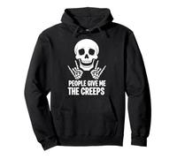 Funny Halloween People Give Me The Creeps Skeleton Skull Sudadera con Capucha
