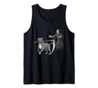 Funny Halloween Pitbull Dog and The Reaper Camiseta sin Mangas