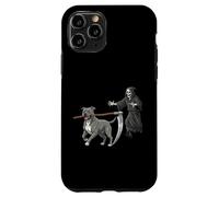 Funny Halloween Pitbull Dog and The Reaper Carcasa para iPhone 11 Pro
