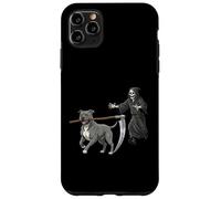 Funny Halloween Pitbull Dog and The Reaper Carcasa para iPhone 11 Pro MAX