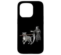 Funny Halloween Pitbull Dog and The Reaper Carcasa para iPhone 15 Pro