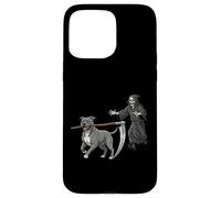 Funny Halloween Pitbull Dog and The Reaper Carcasa para iPhone 15 Pro MAX