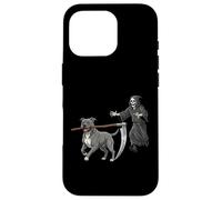 Funny Halloween Pitbull Dog and The Reaper Carcasa para iPhone 16 Pro