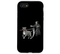 Funny Halloween Pitbull Dog and The Reaper Carcasa para iPhone SE (2020) / 7/8