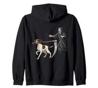 Funny Halloween Pointer Dog and The Reaper Sudadera con Capucha