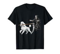 Funny Halloween Poodle Dog and The Reaper Camiseta