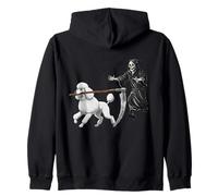 Funny Halloween Poodle Dog and The Reaper Sudadera con Capucha