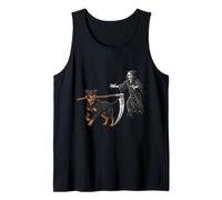 Funny Halloween Rottweiler Dog and The Reaper Camiseta sin Mangas