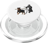 Funny Halloween Rottweiler Dog and The Reaper PopSockets PopGrip para MagSafe