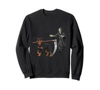 Funny Halloween Rottweiler Dog and The Reaper Sudadera