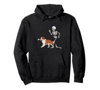 Funny Halloween Saint Bernard and Skeleton Sudadera con Capucha