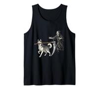 Funny Halloween Siberian Husky Dog and The Reaper Camiseta sin Mangas