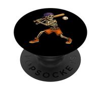 Funny Halloween Skeleton Batting Baseball Player Spooky PopSockets PopGrip Adhesivo
