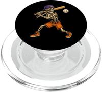 Funny Halloween Skeleton Batting Baseball Player Spooky PopSockets PopGrip para MagSafe