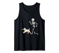 Funny Halloween Soft Coated Wheaten Terrier and Skeleton Camiseta sin Mangas