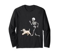 Funny Halloween Soft Coated Wheaten Terrier and Skeleton Manga Larga