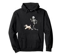 Funny Halloween Soft Coated Wheaten Terrier and Skeleton Sudadera con Capucha