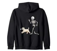 Funny Halloween Soft Coated Wheaten Terrier and Skeleton Sudadera con Capucha