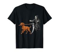 Funny Halloween Vizsla Dog and The Reaper Camiseta