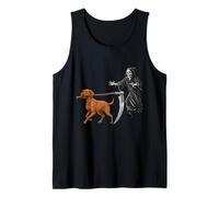 Funny Halloween Vizsla Dog and The Reaper Camiseta sin Mangas