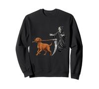 Funny Halloween Vizsla Dog and The Reaper Sudadera