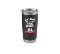 Funny Halloween Witch Don't Make Me Get My Flying Monkeys Vaso térmico de acero inoxidable de doble pared