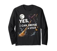 Funny Halloween Witch Yes I Can Drive A Stick Manga Larga