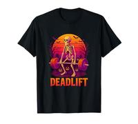 Funny Halloween Workout Deadlift Skeleton Gym Fitness Coach Camiseta