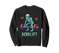 Funny Halloween Workout Deadlift Skeleton Gym Fitness Coach Sudadera