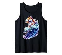 Funny Hamster está surfeando una Ola del océano 1 - Fan Fun Camiseta sin Mangas