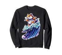 Funny Hamster está surfeando una Ola del océano 1 - Fan Fun Sudadera