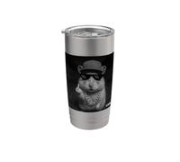 Funny Hamster Flipping Off Middle Finger On Security Camera Vaso térmico de acero inoxidable de doble pared
