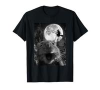 Funny Hamster Selfie Luna Llena Bosque de Brujas Volador Halloween Camiseta