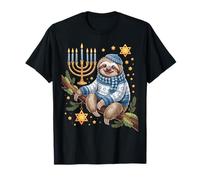 Funny Hanukkah Jewish Sloth Menorah Star Dreidel Camiseta