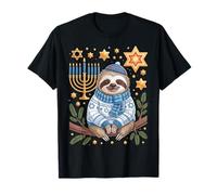 Funny Hanukkah Jewish Sloth Menorah Star Dreidel Camiseta