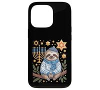 Funny Hanukkah Jewish Sloth Menorah Star Dreidel Carcasa para iPhone 13 Pro