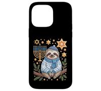 Funny Hanukkah Jewish Sloth Menorah Star Dreidel Carcasa para iPhone 14 Pro MAX