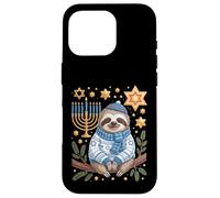 Funny Hanukkah Jewish Sloth Menorah Star Dreidel Carcasa para iPhone 16 Pro