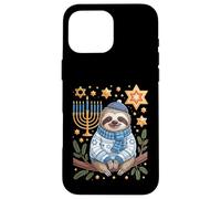 Funny Hanukkah Jewish Sloth Menorah Star Dreidel Carcasa para iPhone 16 Pro MAX