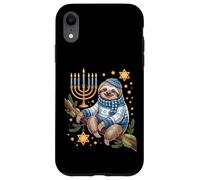 Funny Hanukkah Jewish Sloth Menorah Star Dreidel Carcasa para iPhone XR