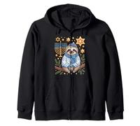Funny Hanukkah Jewish Sloth Menorah Star Dreidel Sudadera con Capucha