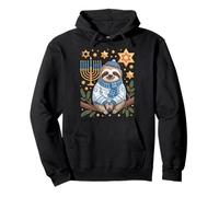 Funny Hanukkah Jewish Sloth Menorah Star Dreidel Sudadera con Capucha