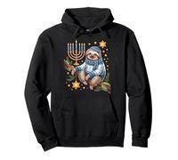 Funny Hanukkah Jewish Sloth Menorah Star Dreidel Sudadera con Capucha