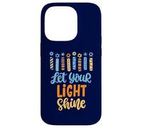 Funny Hanukkah Let Your Light Shine Menorah Adultos Niños Carcasa para iPhone 14 Pro