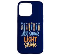 Funny Hanukkah Let Your Light Shine Menorah Adultos Niños Carcasa para iPhone 15 Pro MAX