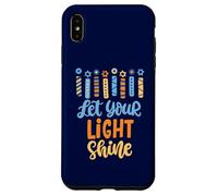 Funny Hanukkah Let Your Light Shine Menorah Adultos Niños Carcasa para iPhone XS MAX