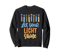 Funny Hanukkah Let Your Light Shine Menorah Adultos Niños Sudadera