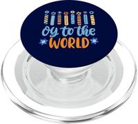 Funny Hanukkah Oy To The World Menorah Hombres Mujeres Niños Adultos PopSockets PopGrip para MagSafe