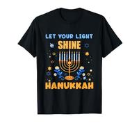 Funny Hanukkah Pajama Men Gifts Menorah Let Your Light Shine Camiseta